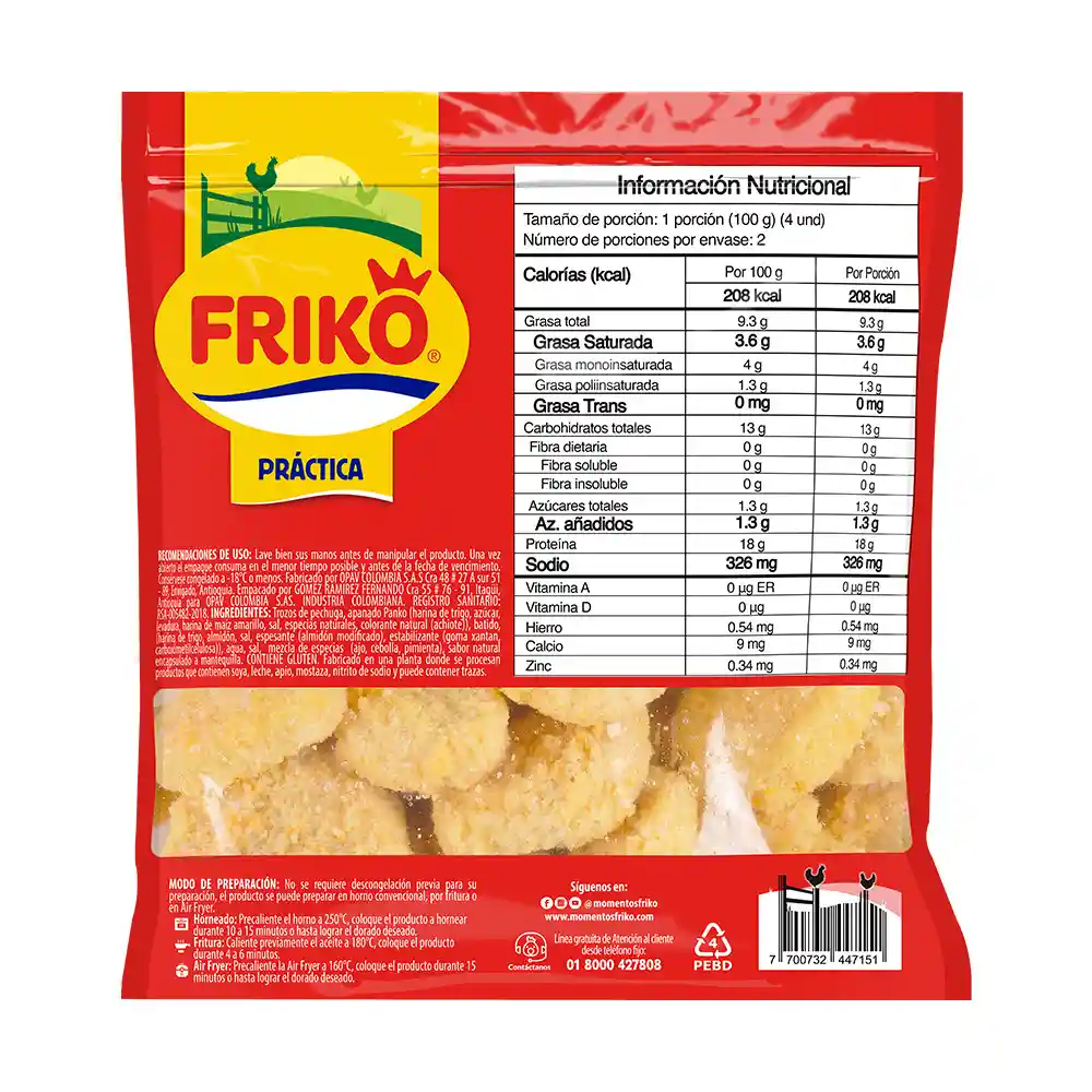 Trozos pechuga apanados (nuggets) 200 gr 