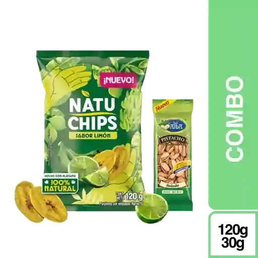 Combo Snack Natuchips Limón 120 g + Del Alba Pistacho Salado 70 g