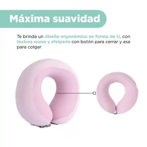 Almohada de Viaje Ajustable Para el Cuello Rosa Miniso