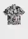 Camisa Pavone Negro Talla M Hombre Mango