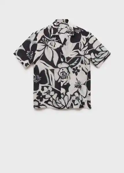 Camisa Pavone Negro Talla M Hombre Mango