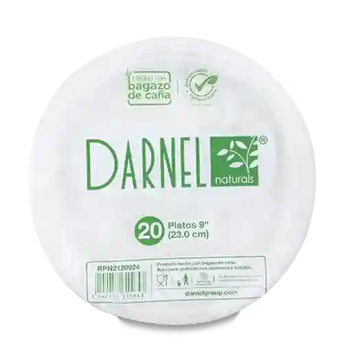 Darnel Plato Desechable Naturals Bagazo