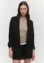Blazer Americana Eleonor Negro Talla XS Mujer Mango