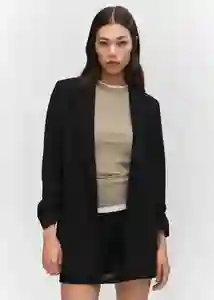 Blazer Americana Eleonor Negro Talla XS Mujer Mango