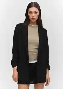 Blazer Americana Eleonor Negro Talla XS Mujer Mango