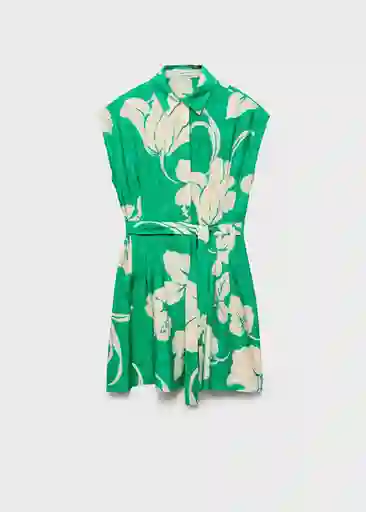 Vestido Flor Verde Talla M Mujer Mango