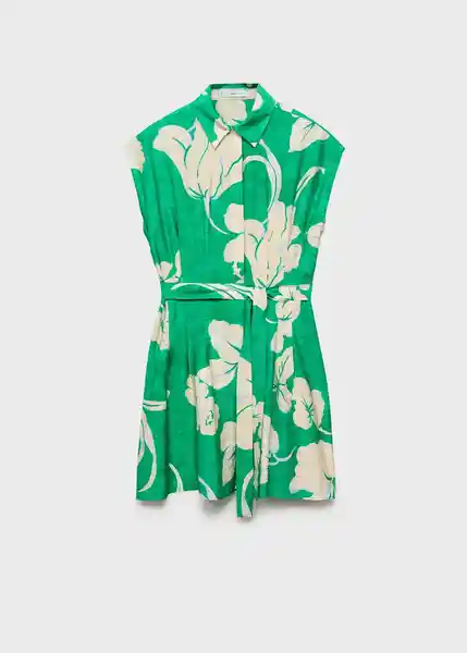 Vestido Flor Verde Talla M Mujer Mango