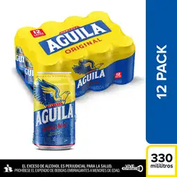 Pack X12 Cerveza Aguila Lata 330 Ml