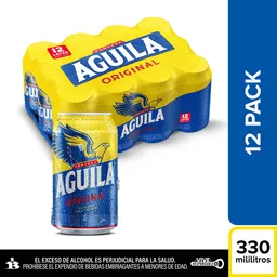 Pack X12 Cerveza Aguila Lata 330 Ml
