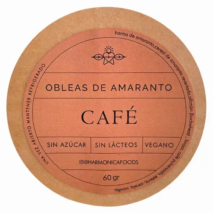 Obleas de Amaranto Sabor Café