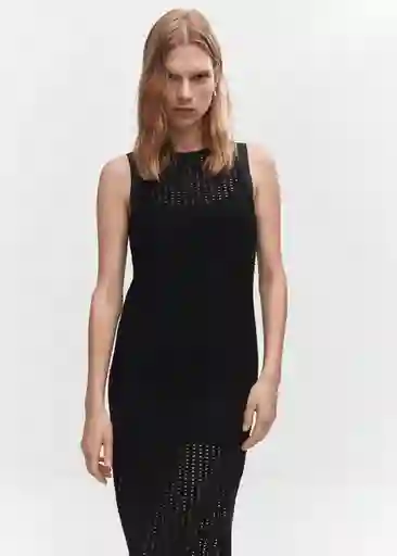 Vestido Sandy Negro Talla L Mujer Mango