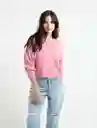  Abrigo Tejido Toledo Rosa Silvestre Medio Mujer Talla Xs Naf-Naf 