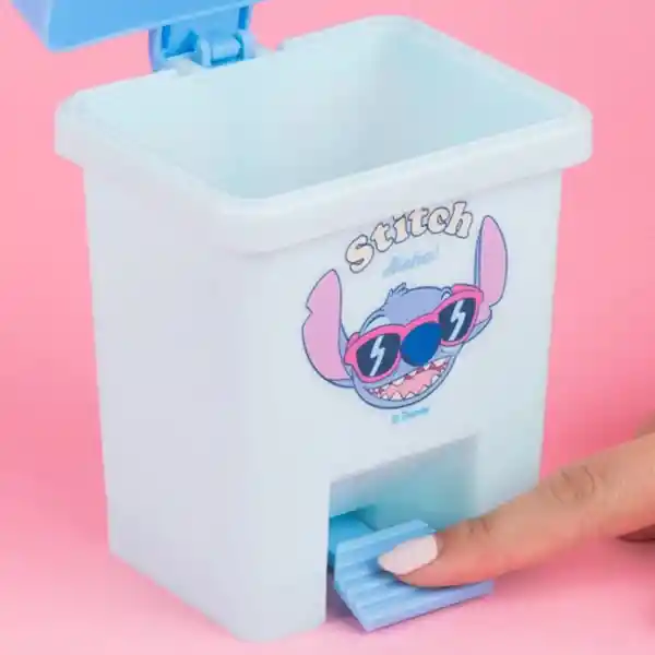 Organizador Mini Papelera Escritorio Serie Lilo & Stitch Miniso