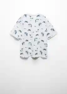 Camiseta Tarifa Off White Talla 06 Niños Mango