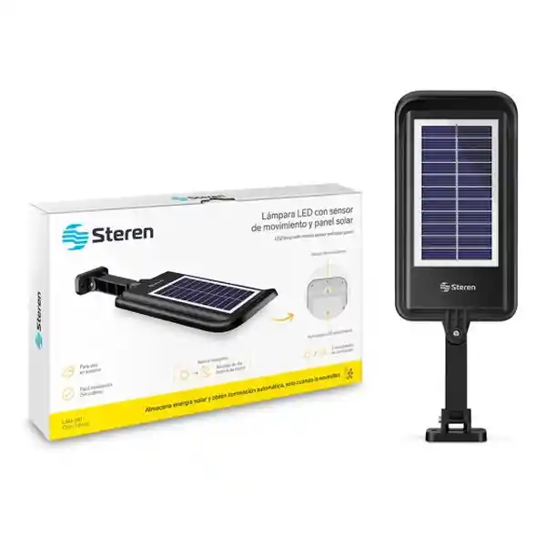 Steren Lámpara Led Con Sensor de Movimiento y Panel Solar