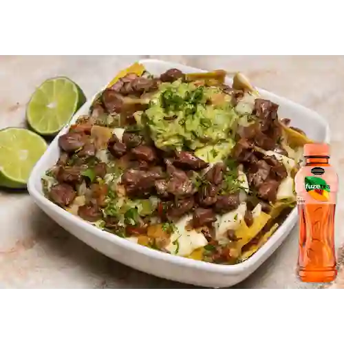 Combo Nachos de Carne Asada + Fuze Tea Durazno 400ML