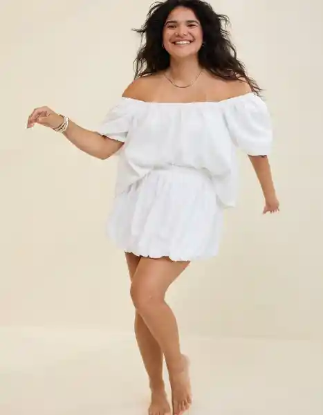 Vestido Aerie Blanco Talla Medium 2119100 American Eagle