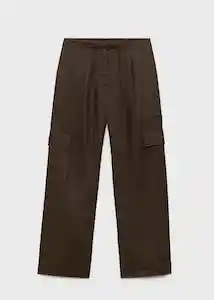Pantalón Olive Marrón Talla 36 Mujer Mango