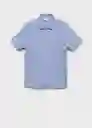 Camiseta Polo Rea Agua Talla L Hombre Mango