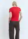 Camiseta Mangolog-H Rojo Talla S Mujer Mango