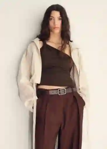 Top Bea Marrón Talla S Mujer Mango