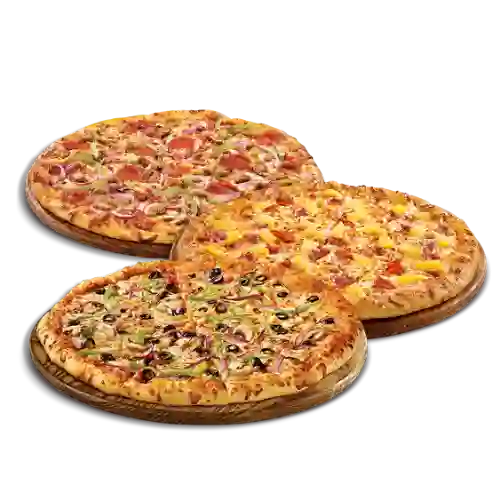 3 Pizzas Grandes 30X30 Combo Fiesta