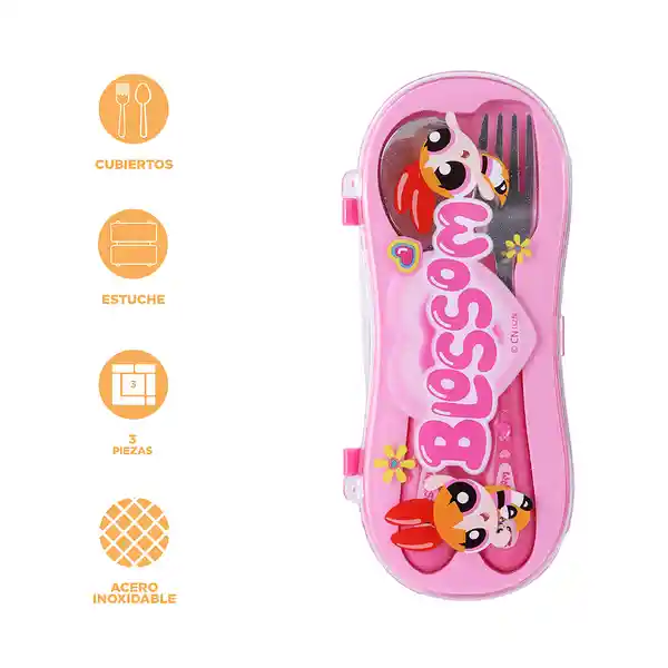 Juego de Cubiertos Las Chicas Superpoderosas Rosa Miniso