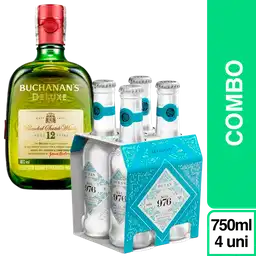 Combo Buchanans Deluxe + Mil 976 Agua Tónica Ocean 4 Und