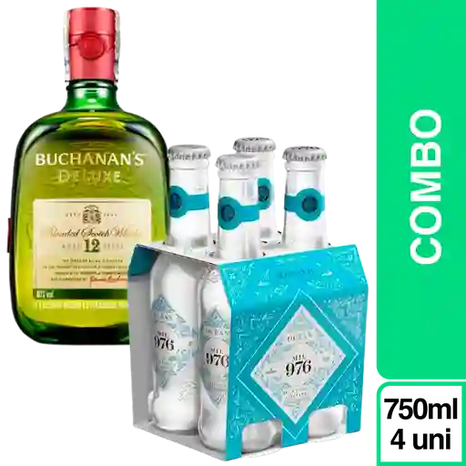 Combo Buchanans Deluxe + Mil 976 Agua Tónica Ocean 4 Und