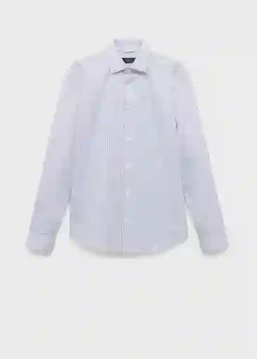 Camisa Lando Navy Talla S Hombre Mango