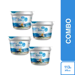 4 x Baby Gu Yogurt Entero Sin Dulce Vainilla Con Probióticos