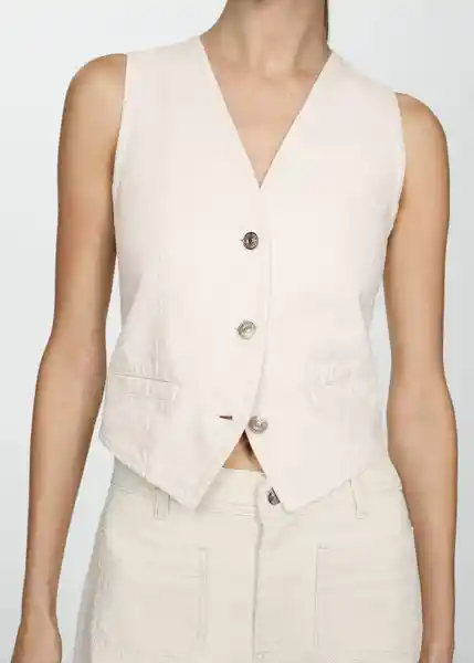 Chaleco Taylor Off White Talla XS  Mujer Mango
