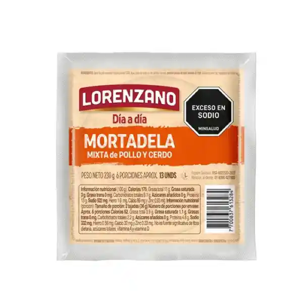 Lorenzano Mortadela Mixta Pollo y Cerdo