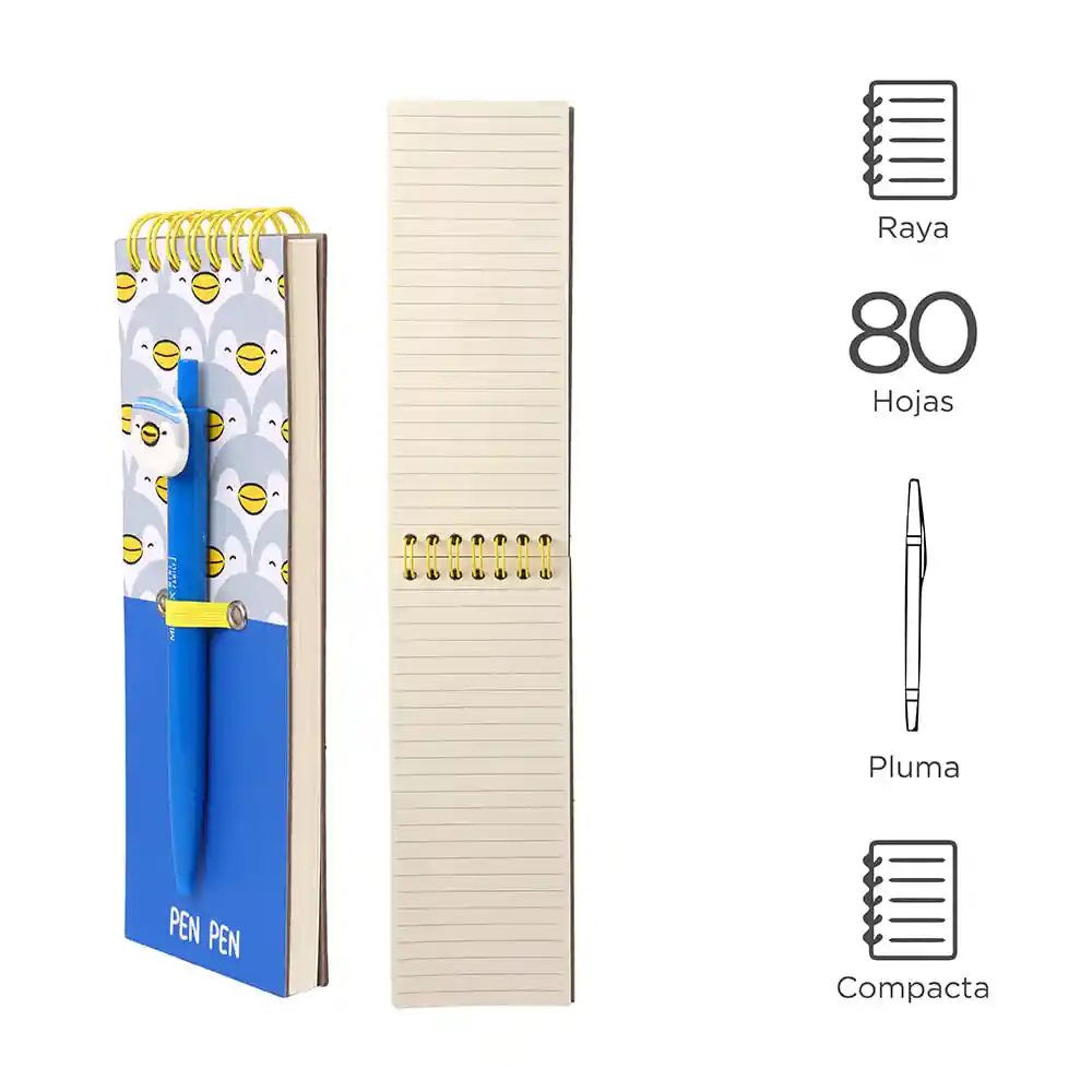 Miniso Libreta Memo Con Bolígrafo Pen Pen Mini Family Series