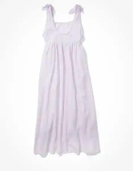 American Eagle Vestido Mangas Atadas Lila Vívido Talla X-Small