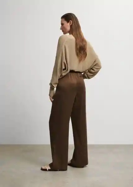 Pantalón Am158 Coffee Talla S Mujer Mango