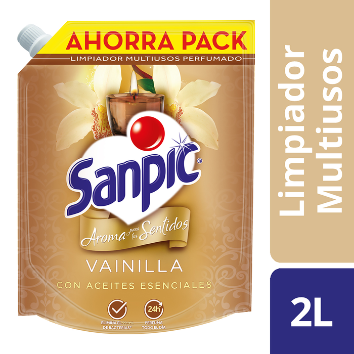 Sanpic Limpia Pisos Con Aroma Vainilla Con Aceites Esenciales 2 l