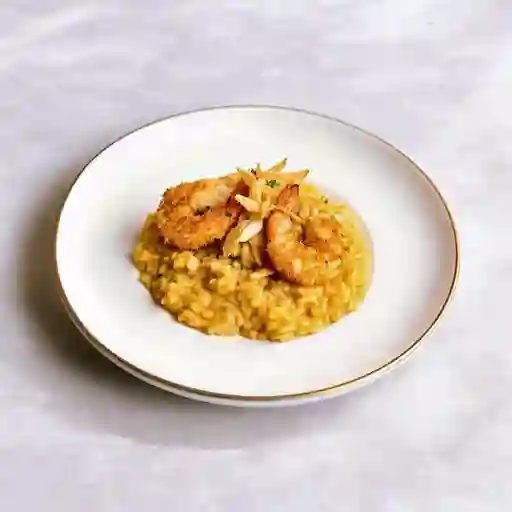 Risotto De Durazno Con Langostinos Apanados