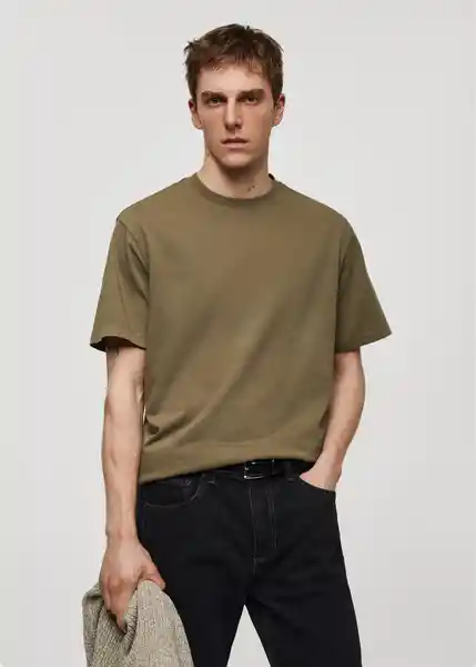 Camiseta Sugar Khaki Talla L Hombre Mango