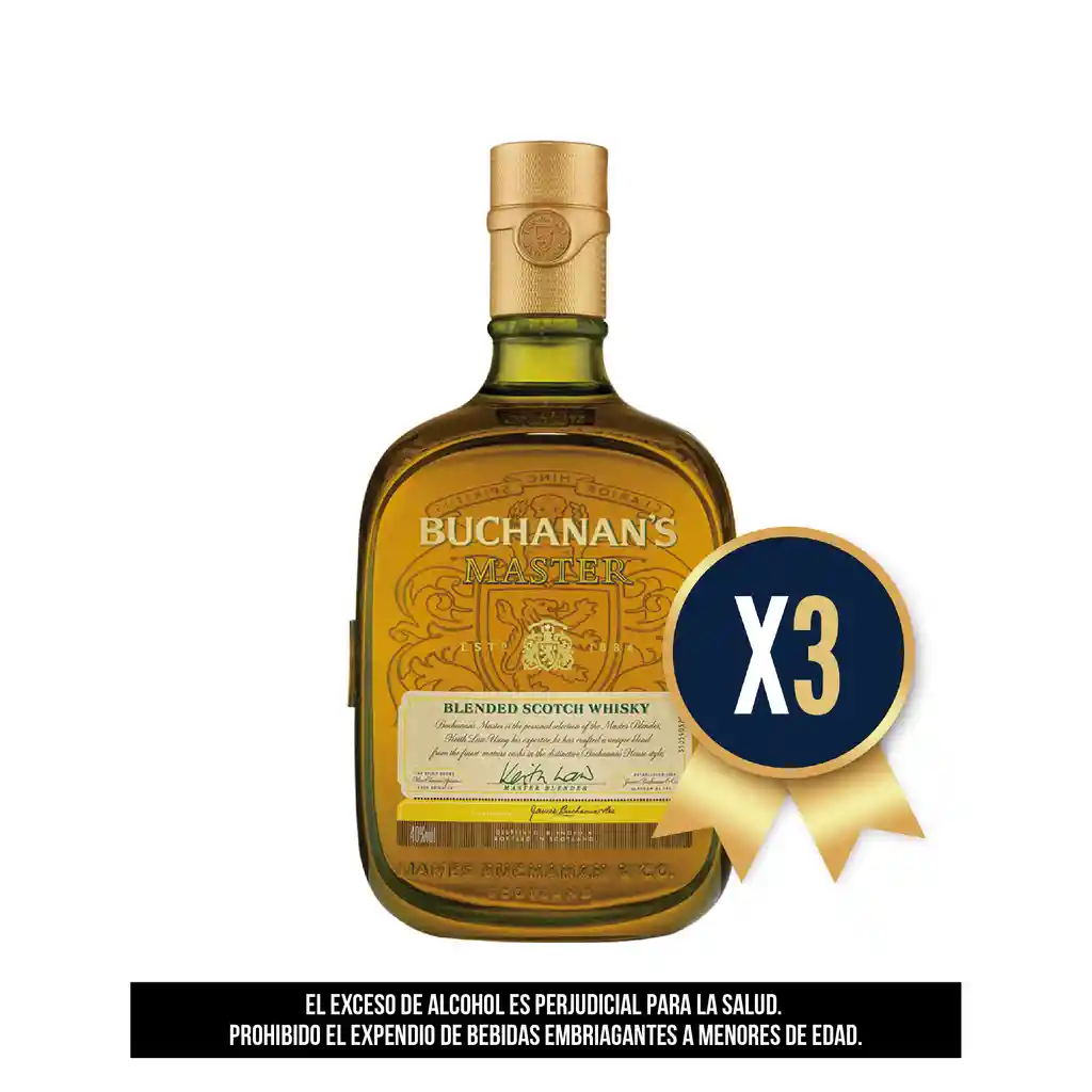 Buchanans Master Blender 750 Ml Combo X 3