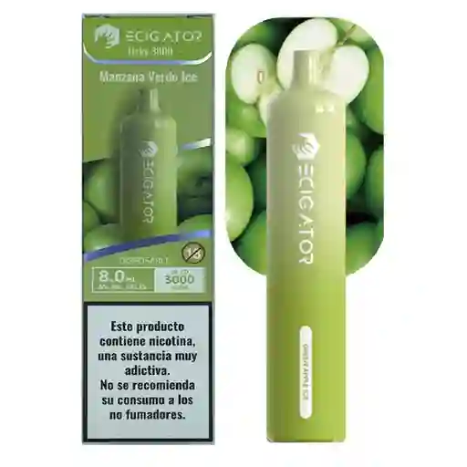 Ecigator Vapeador Manzana Verde Ice 3000 Puffs 5%