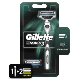 Gillette Máquina de Afeitar Recargable + Cuchilla de Afeitar X 2