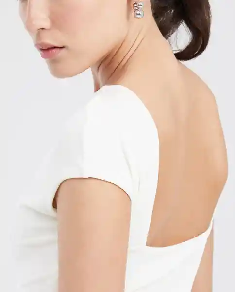 Camiseta Square Backneck Top Crudo Prístino Claro T. S Chevignon