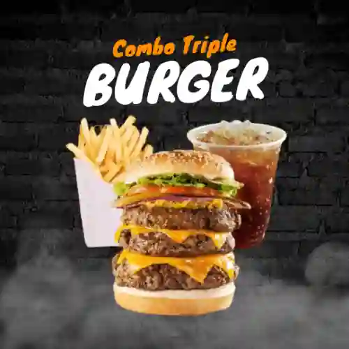 Hamburguesa Triple + Papas + Tea Helado