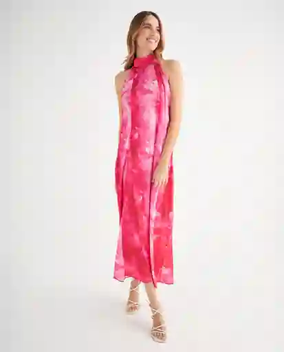 Vestido Rosa Luminoso Oscuro Talla XXL 499F016 Esprit