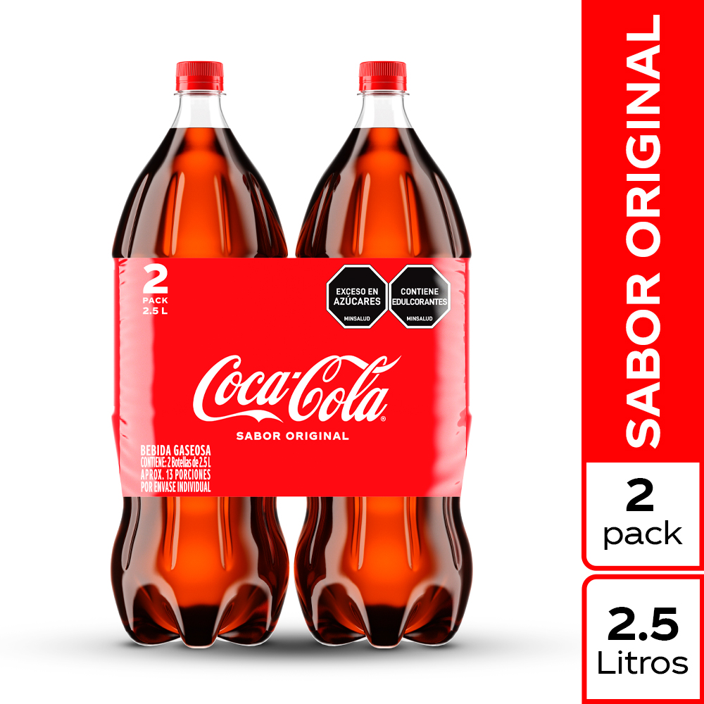 Coca-Cola Gaseosa Sabor Original 2.5 L x 2 Und