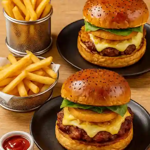 Combo tradicional de hamburguesas