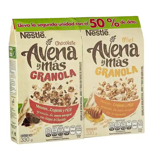 Nestlé Granola Avena Más Miel + Granola Chocolate