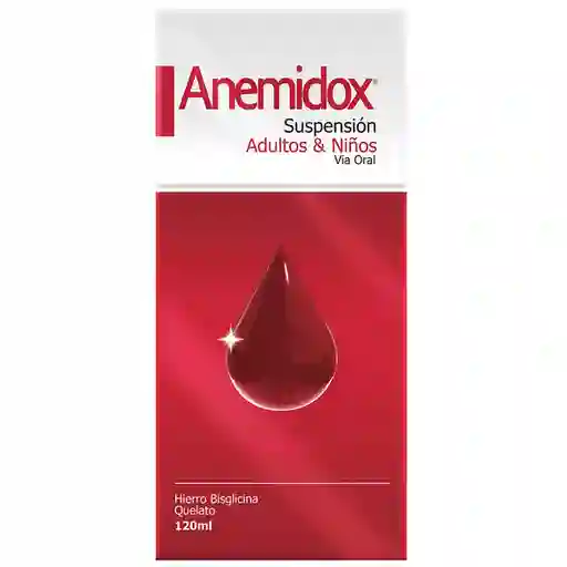 Anemidox tratamiento para la deficiencia de Hierro con Acido Folico y Vitamina C Suspension Oral 120ml