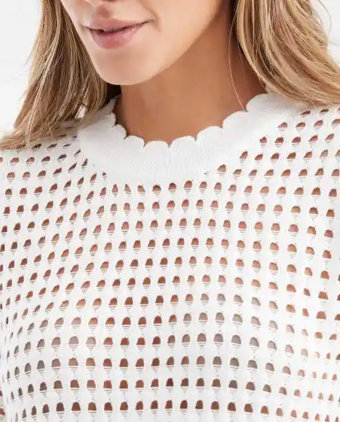 Camiseta Tejida Top Essential Crudo Porcelana Claro M Chevignon